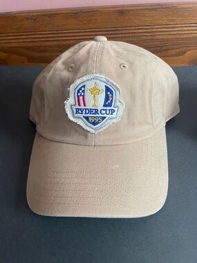 American Needle Beige Adjustable Baseball Cap with Red Label